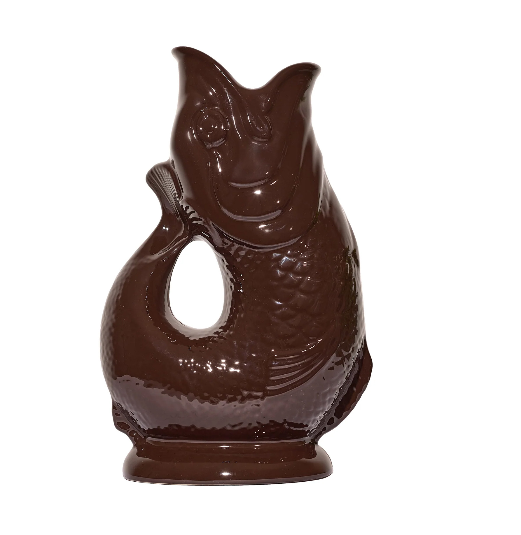 Gluckigluck  Fisch Karaffe/ Wasserkrug XL Kakao/Braun ca. 1,1 L, Höhe ca. 27 cm    