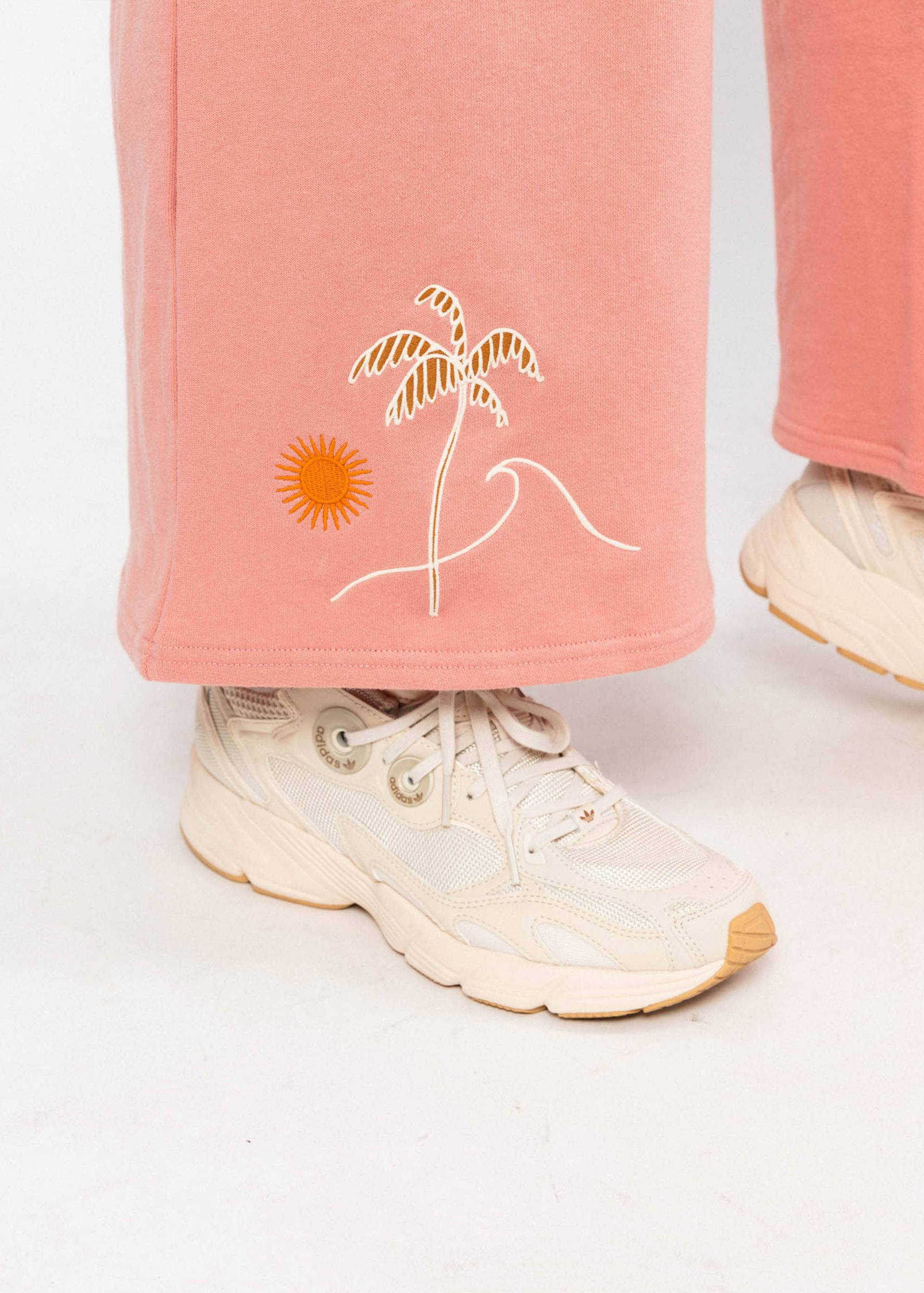 Blutsgeschwister Sweathose Treasure Trunks - happy beach palms pink