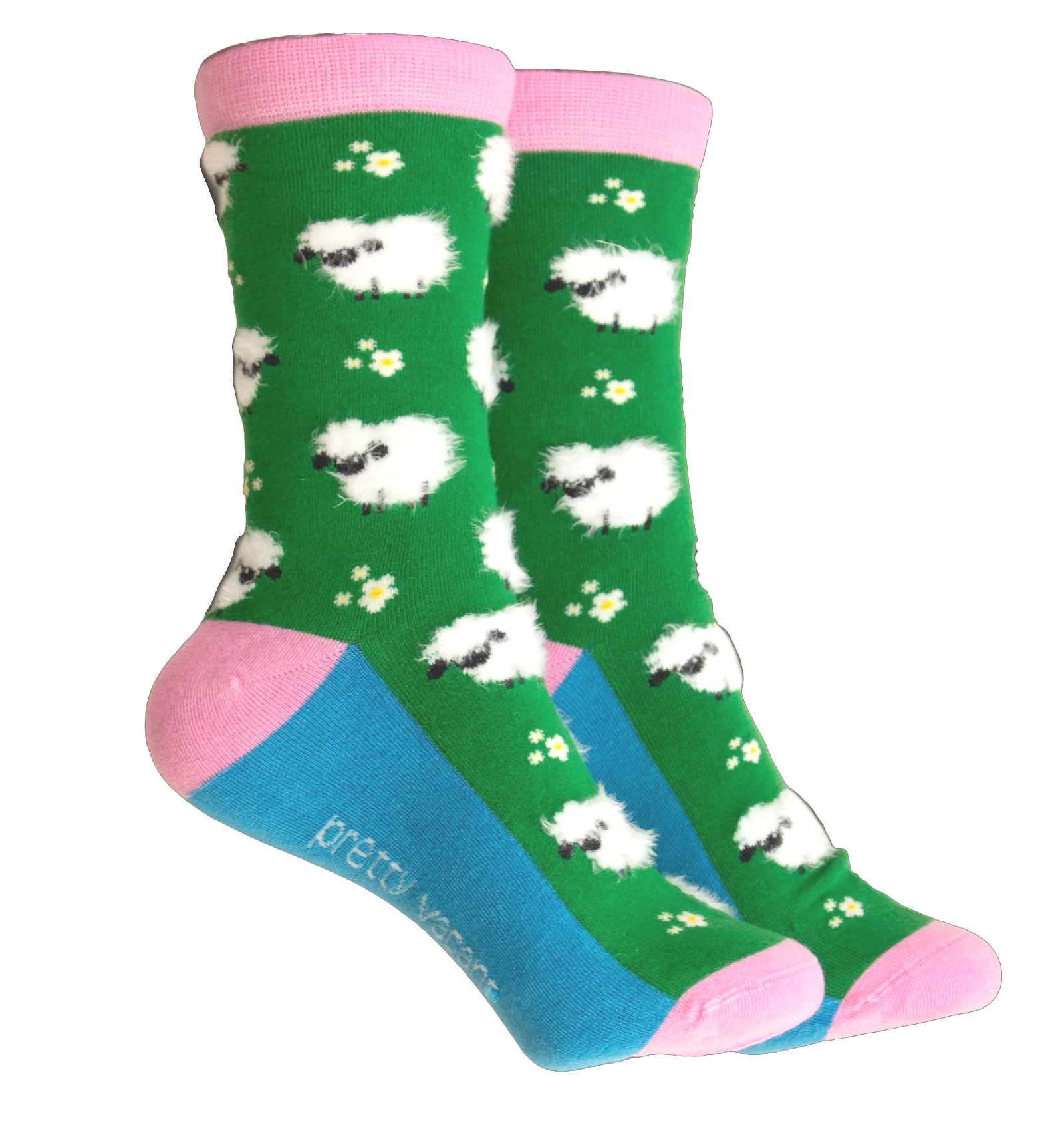 Pretty Vacant Socken Green Fluffy Sheep , Größe 38-40, Schafe