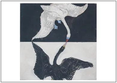 Postkarte Hilma Af Klint " Group IX/SUW, No.1. The Swan, No.1, 1914-5" Schwan, Kunst 