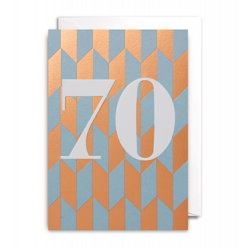 Doppelkarte "70 "  Geburtstag  von POSTCO, kupfer glänzend  
