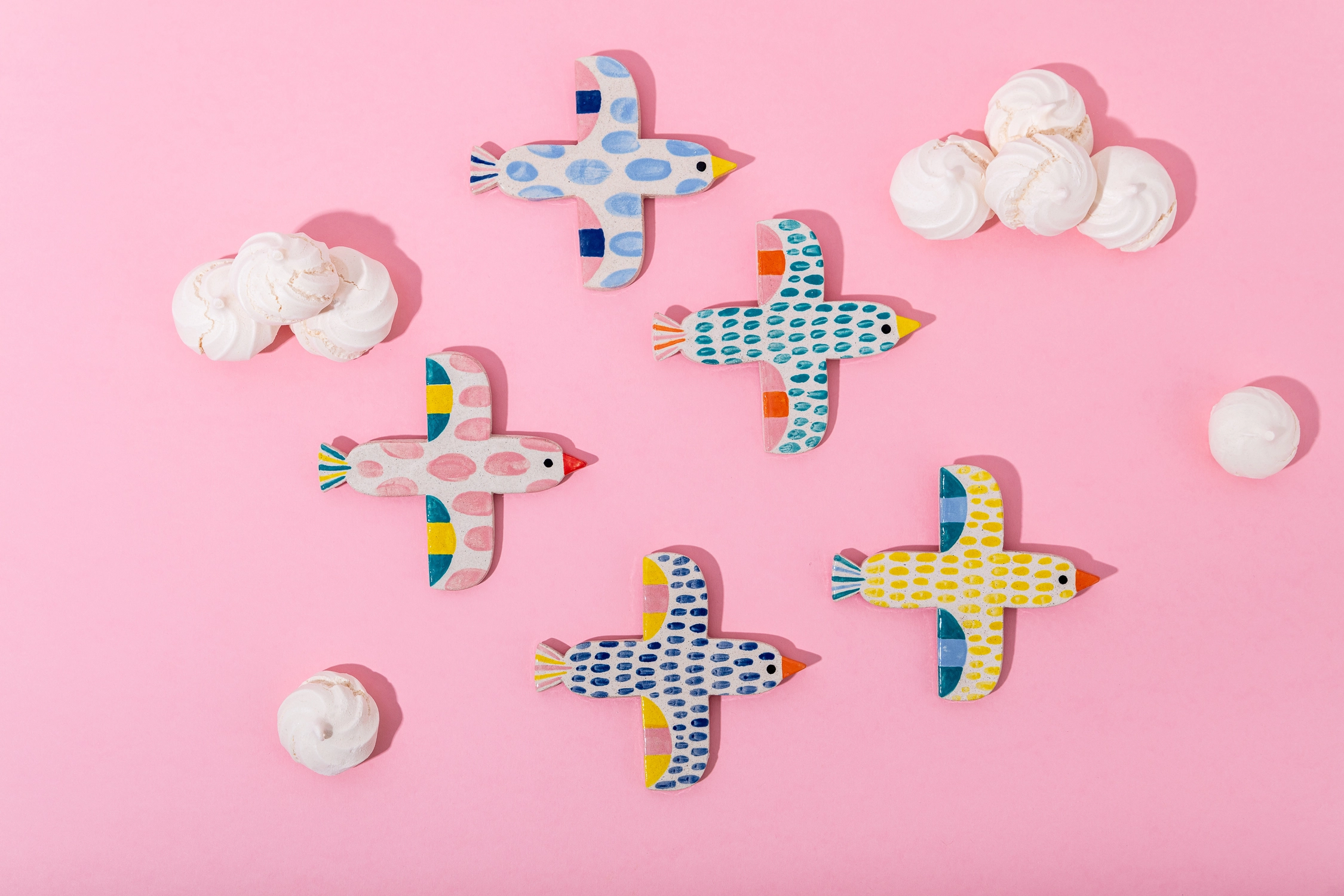 Ana Seixas Wandvogel PINK aus Portugal, Keramik ca. 12 x 12 cm, Handgefertigt 