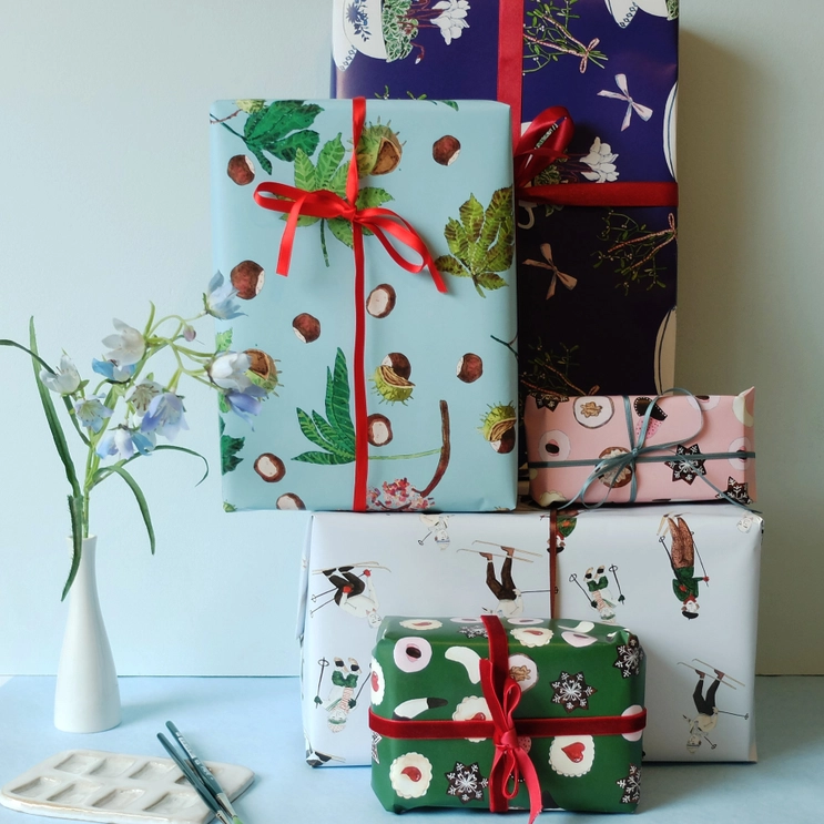 Geschenkpapier XMAS Alpenveilchen & Misteln ca. 50 x 70 cm  von Wonder Of Today 