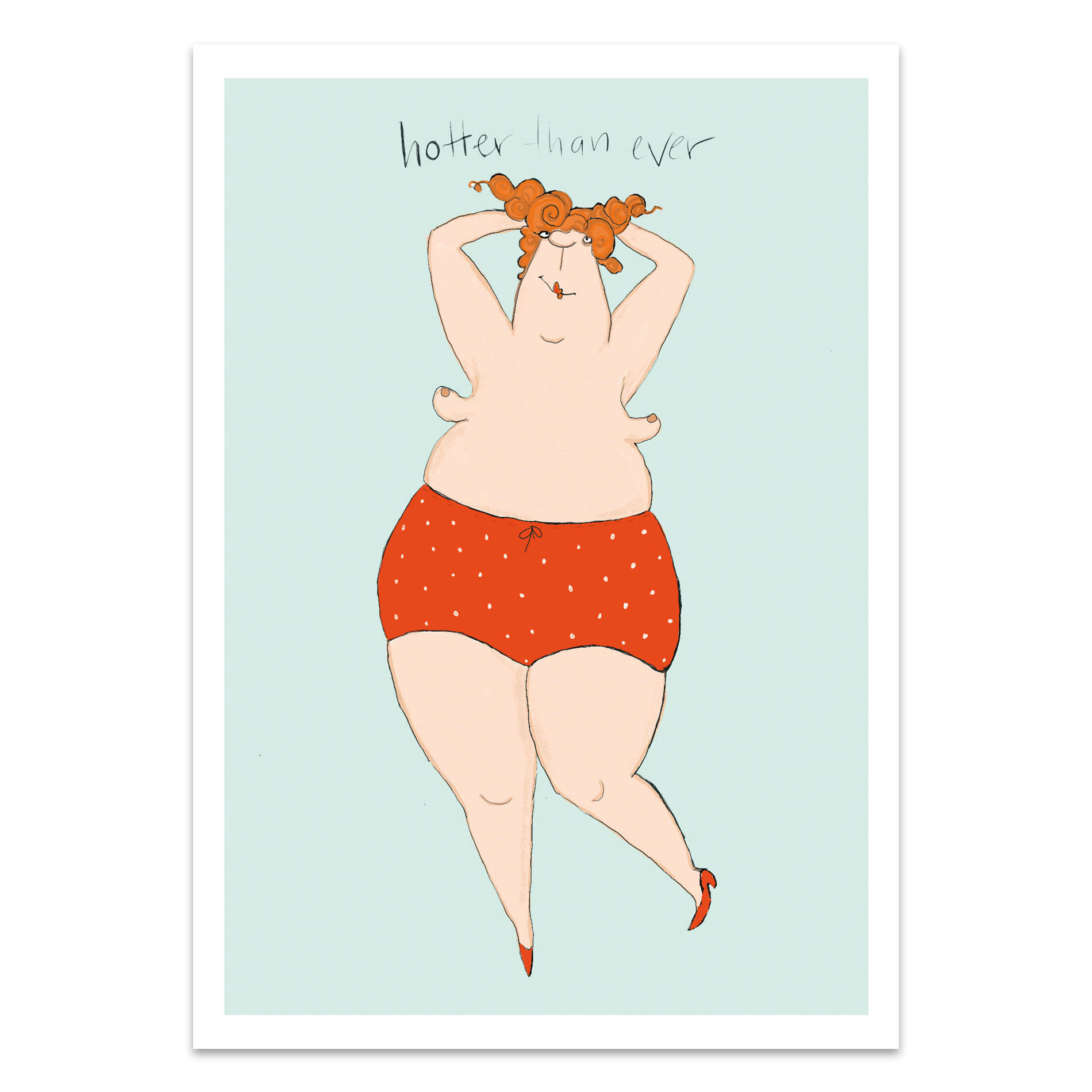 Postkarte kittiekatstudio "HOT" von kittiekatstudio