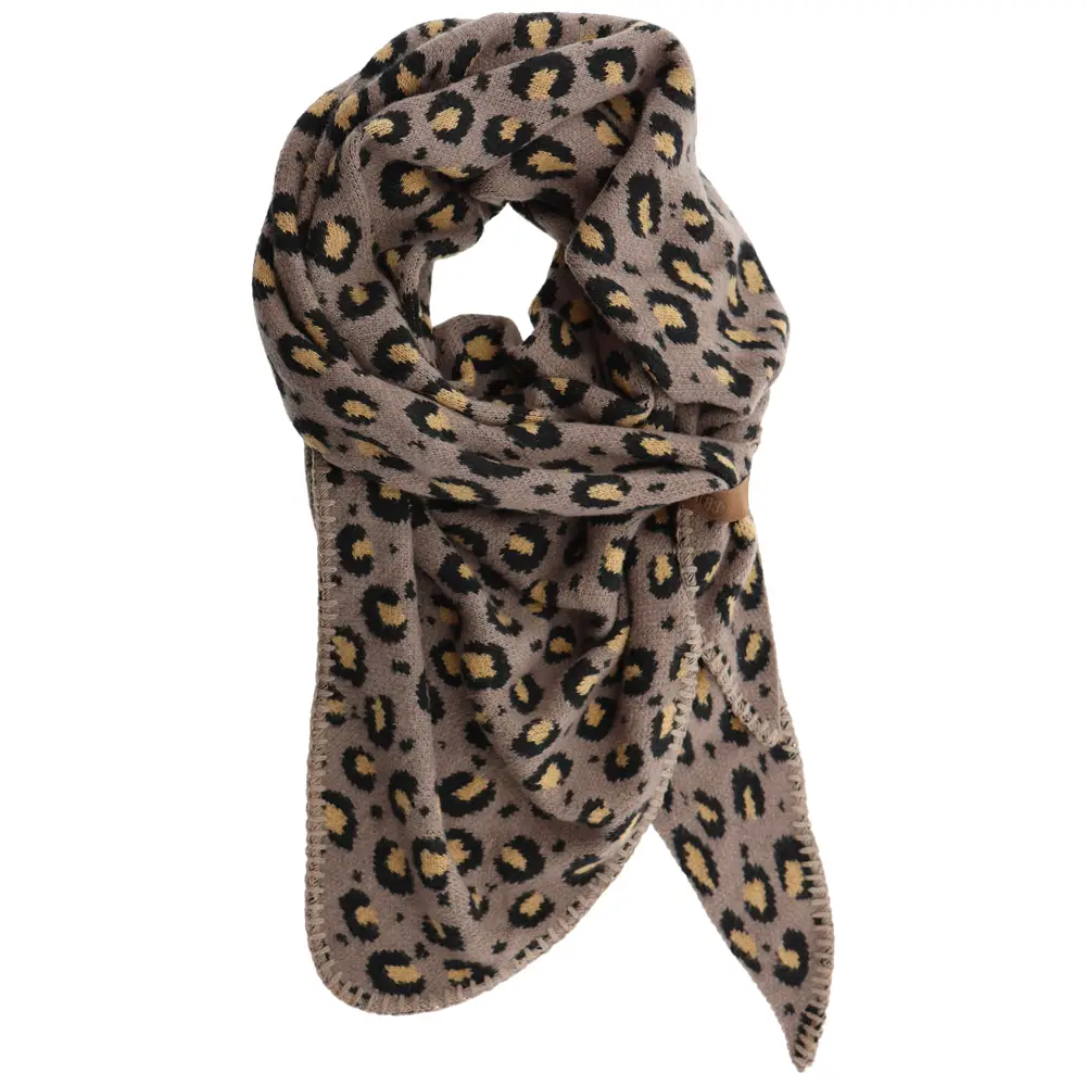 LOT83 Schal Nr. 41 Lilie Dreieckstuch Braun-Caramel Leo 