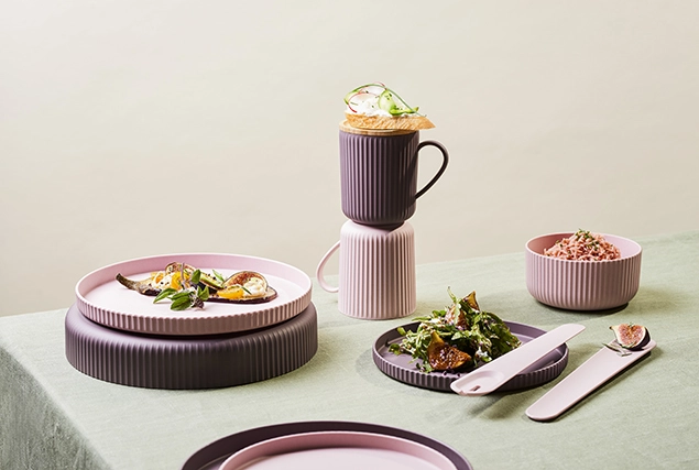  bioloco Nachhaltiger Kunststoff Teller aus PLA - 25 x 2 cm - Großer Teller deluxe - dark grey