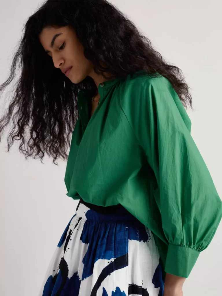 SEASALT CORNWALL Bluse Moor Grass A-Line Shirt, Spring Green