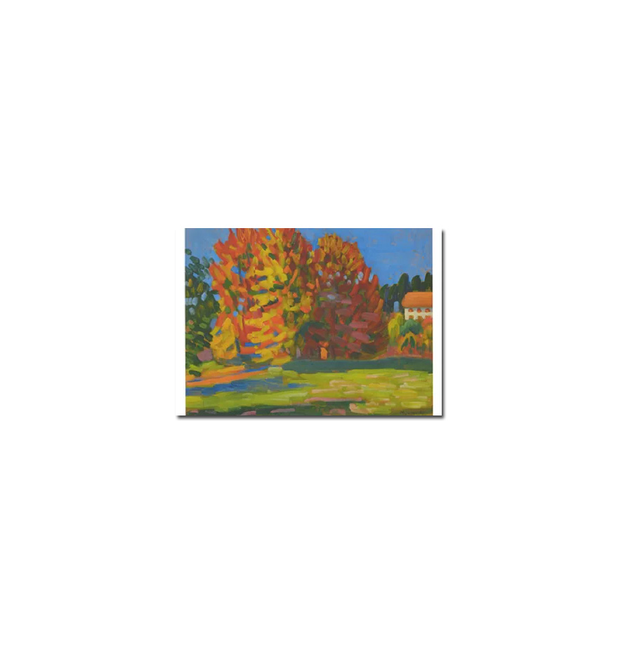 Gabriele Münter Postkarte "Herbstbäume in Tutzing, 1908"   Kunst
