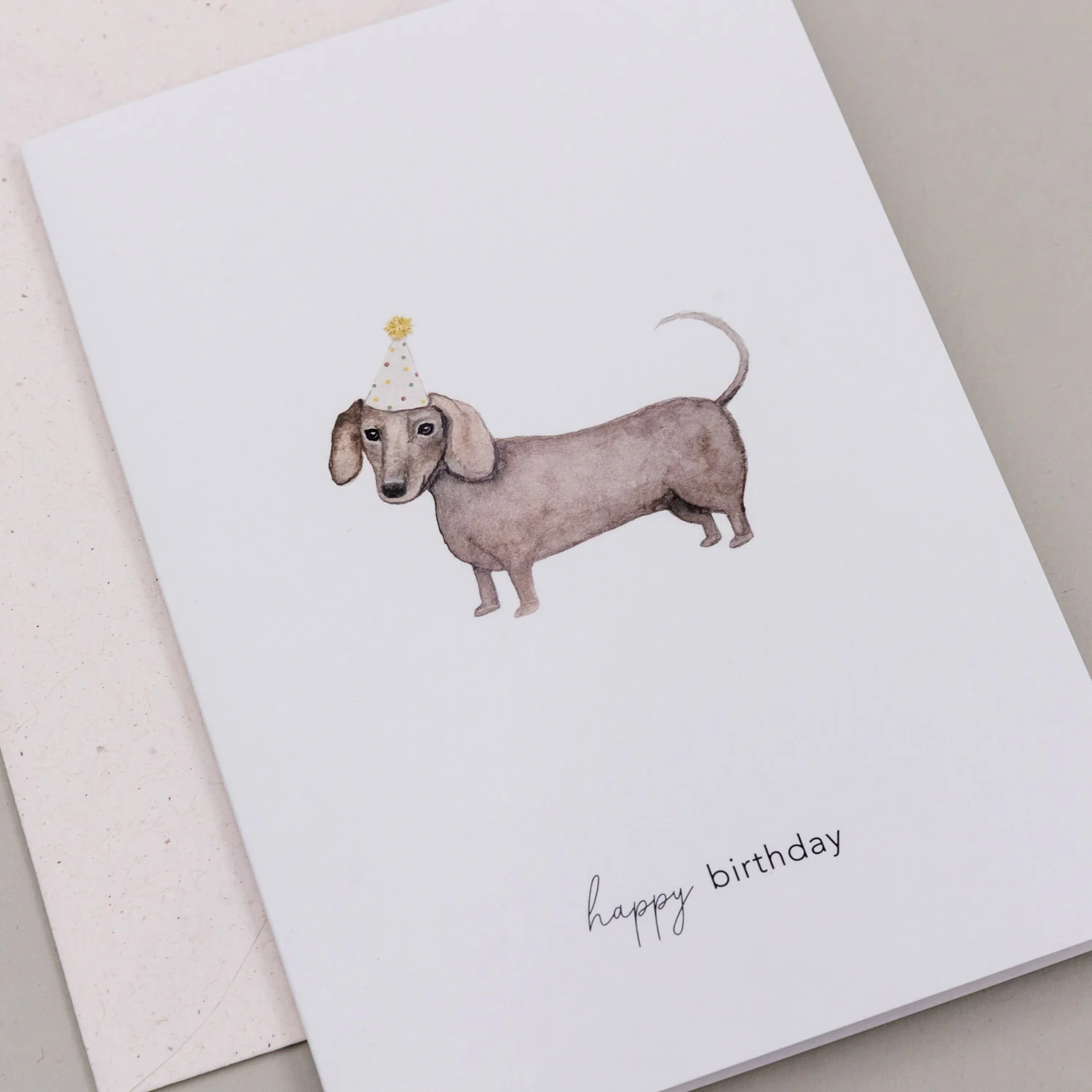 Eulenschnitt Klappkarte Dackel " Happy Birthday", Geburtstagskarte