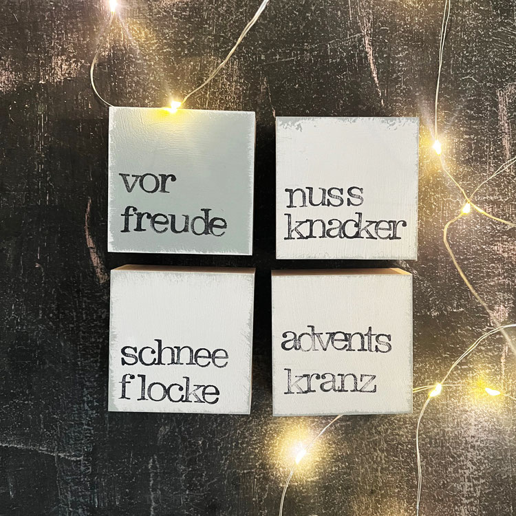 Textplatte "adventskranz" weiß von iopla , 6 x 6 cm 