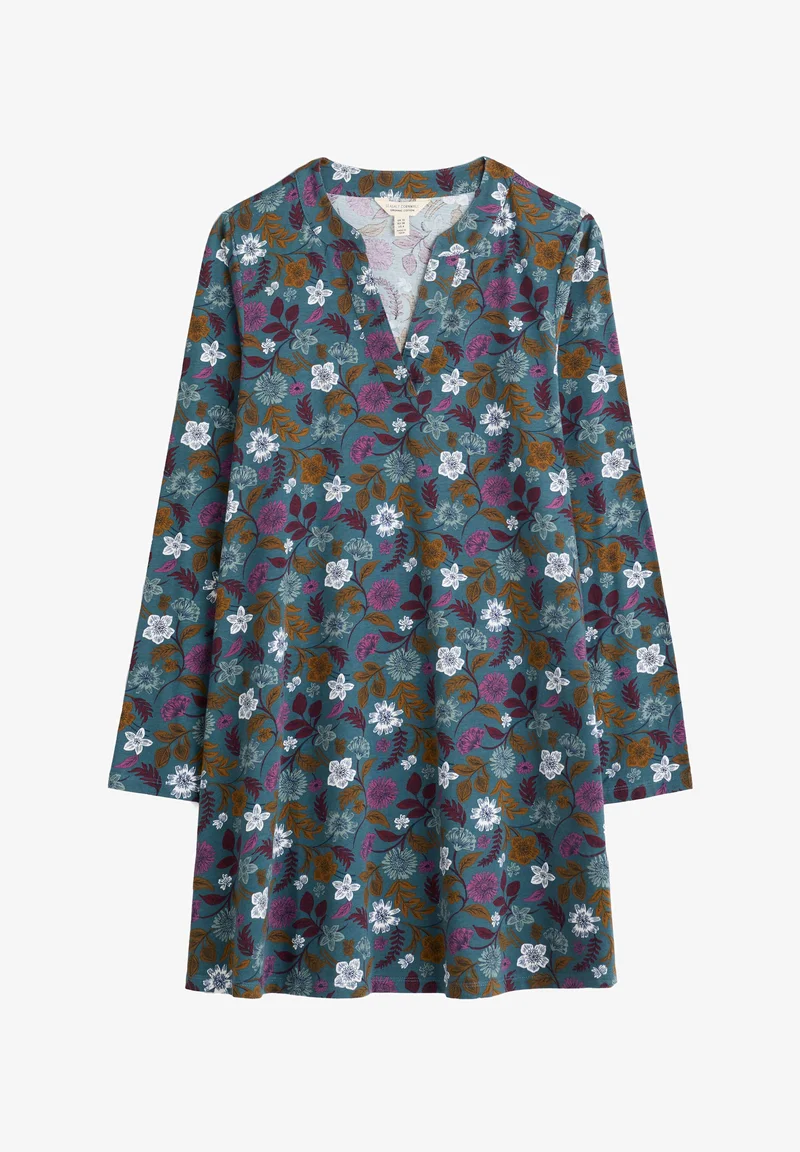 % SEASALT CORNWALL Tunika Wreathe Tunic-Woodblock Bloom Dusky Jade