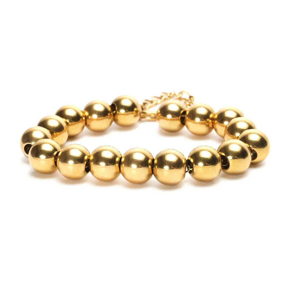 Lot83 LizzyMae Armband Edelstahl – Gold 12 mm, Modeschmuck  