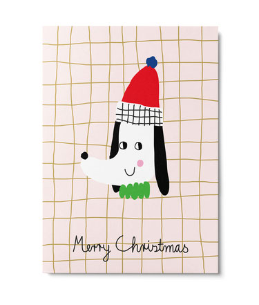Postkarte Weihnachten "Christmas Dog" von Annika Kelm, Unter Pinien   