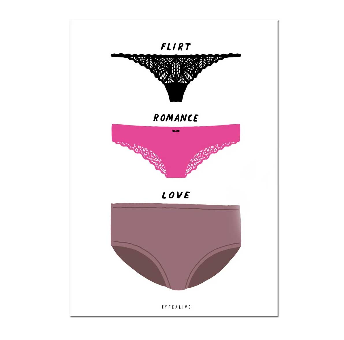 Typealive Postkarte Flirt Romance Love
