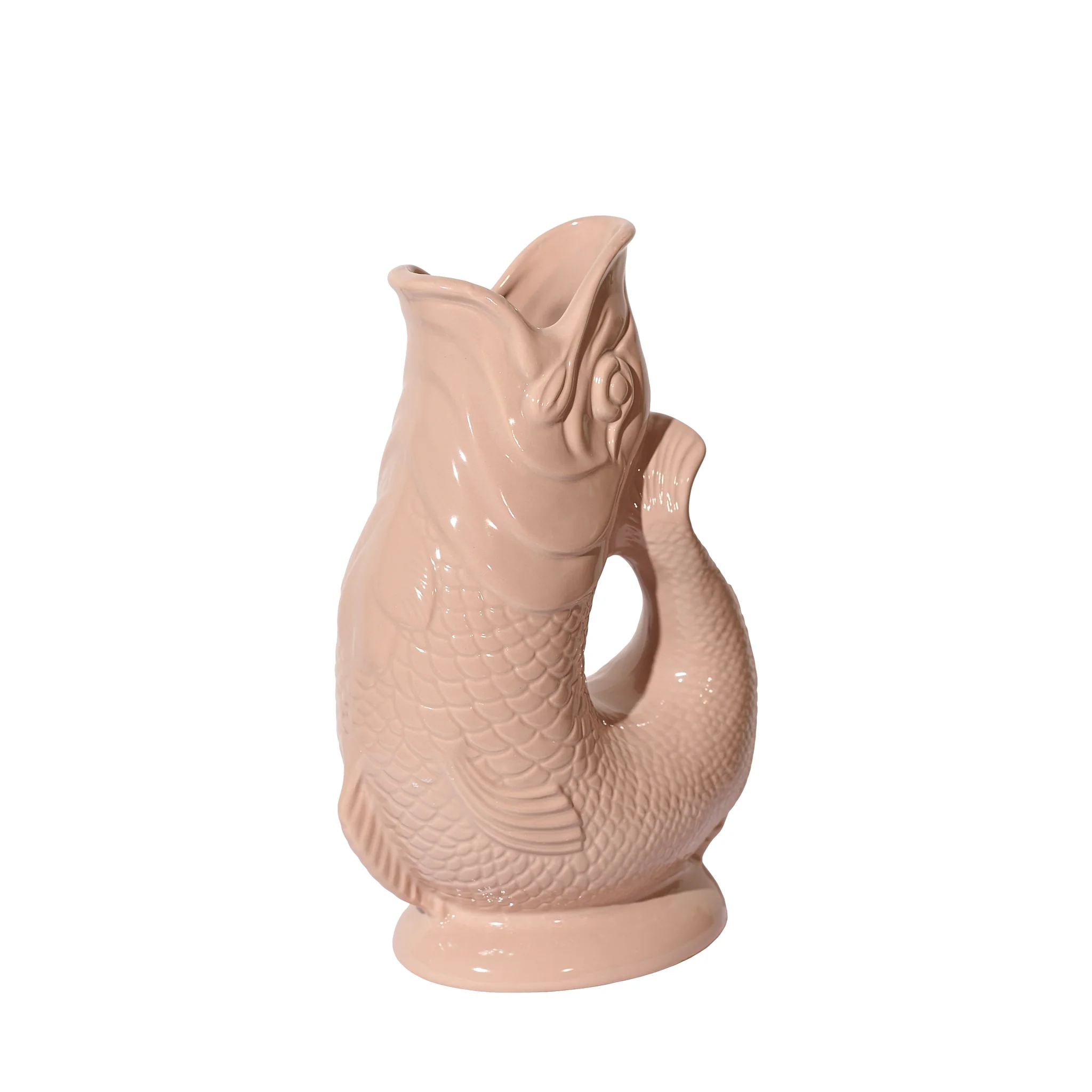 Gluckigluck  Fisch Karaffe/ Wasserkrug XL Chawning Tan ca. 1,1 L, Höhe ca. 27 cm   