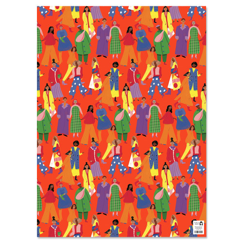 Geschenkpapier City Folk von Carolyn Suzuki, ca.  50 x 70 cm