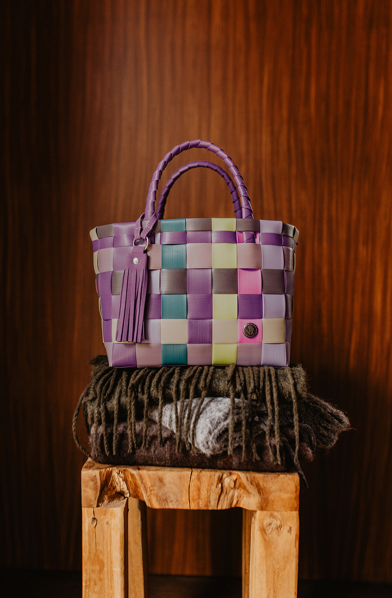 Handed By Mini Paris - Mini Shopper fat strap with PU tassel, multi mix