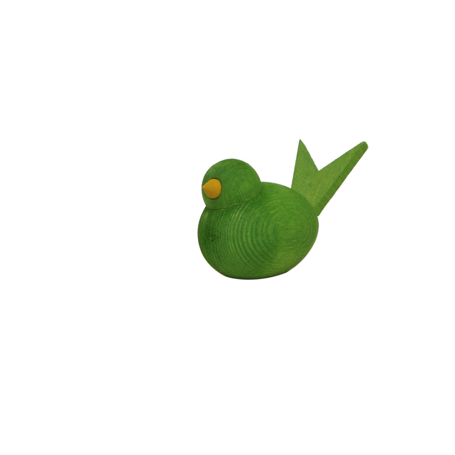 Holzvögele grün, Größe S, aus Schweden, Vogel , ca. 4,5 cm 