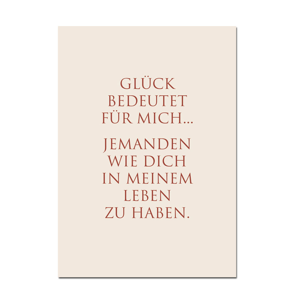 Wunderwort Postkarte "Glück bedeutet für mich…"