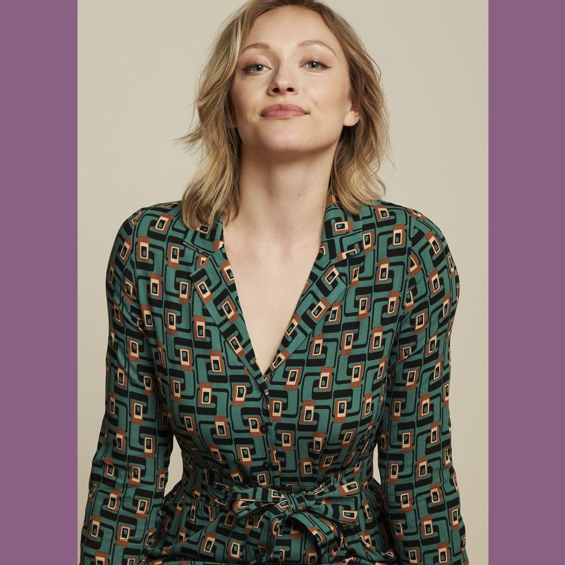 King Louie Kleid  Daisy Dress Cameo, Farbe: Fir Green aus LENZING™ ECOVERO™