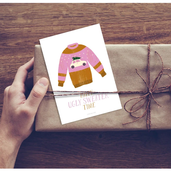 Typealive XMAS Postkarte "Ugly Sweater No. 3" Weihnachten, Pullover