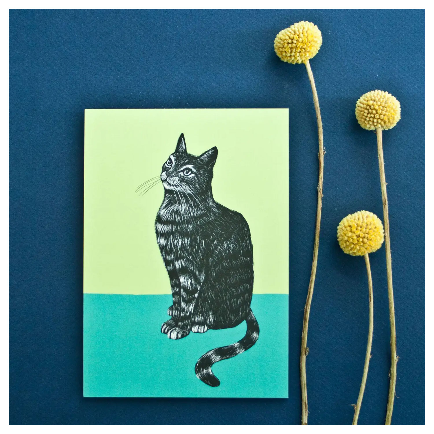 Postkarte mit Katze von Katja Rub