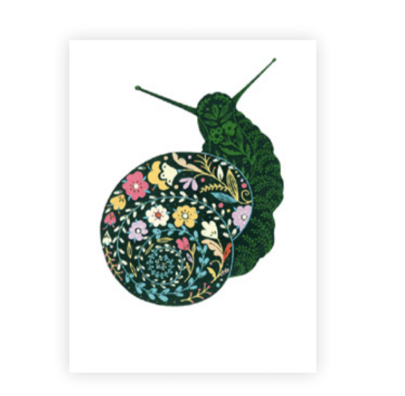 Doppelkarte klein "Snail" Schnecke von The Art File, PN12