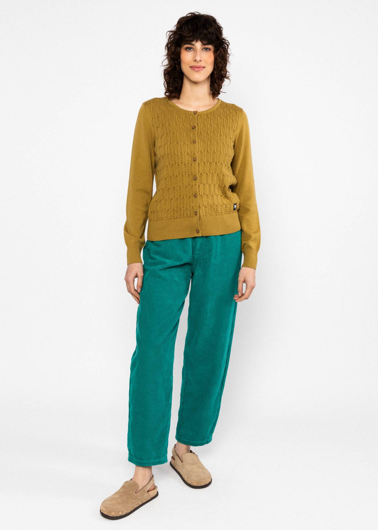 Blutsgeschwister Cardigan Save the Brave, folklore light yellow