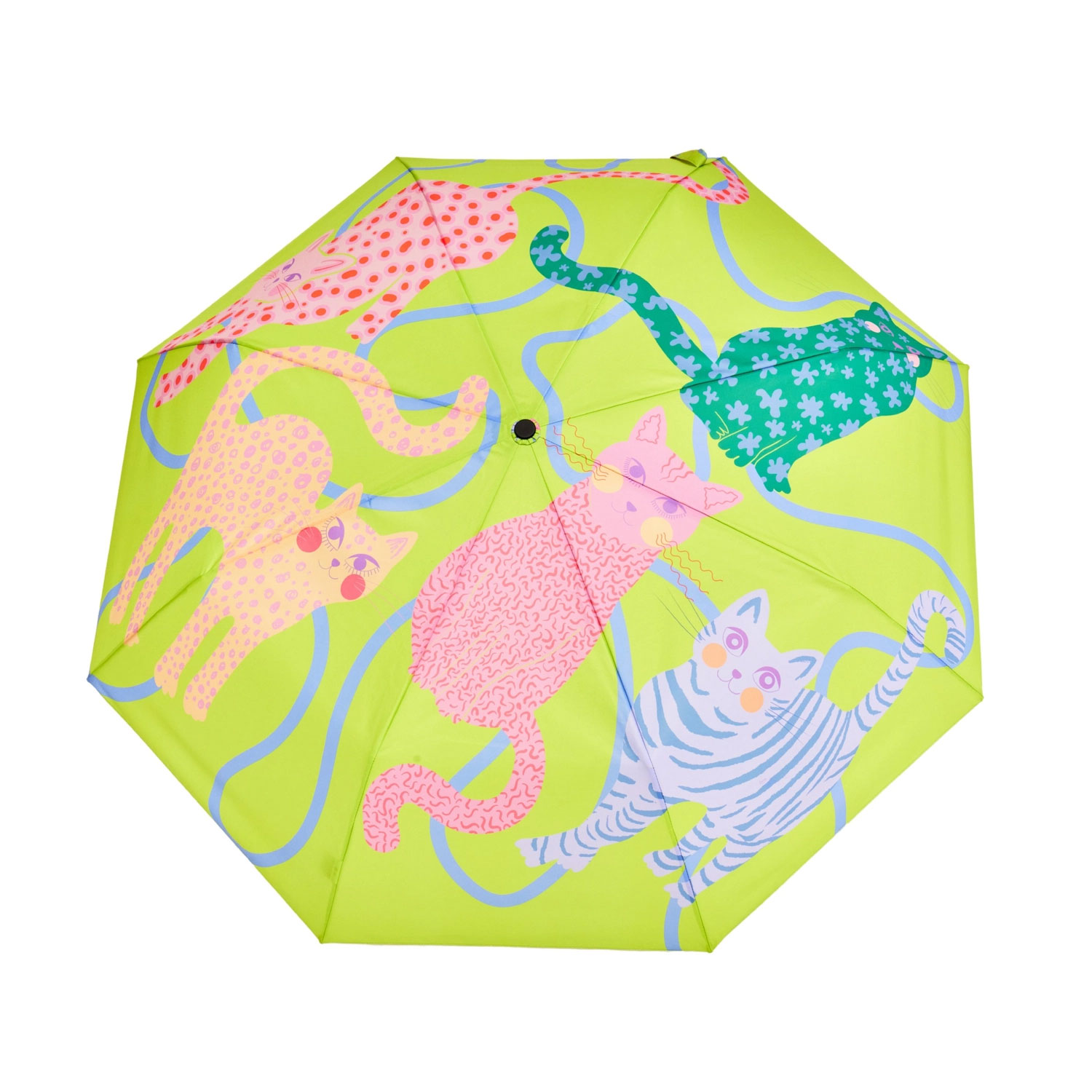 Regenschirm Original Duckhead ARTY CATS Limette,  Compact Duck Umbrella  