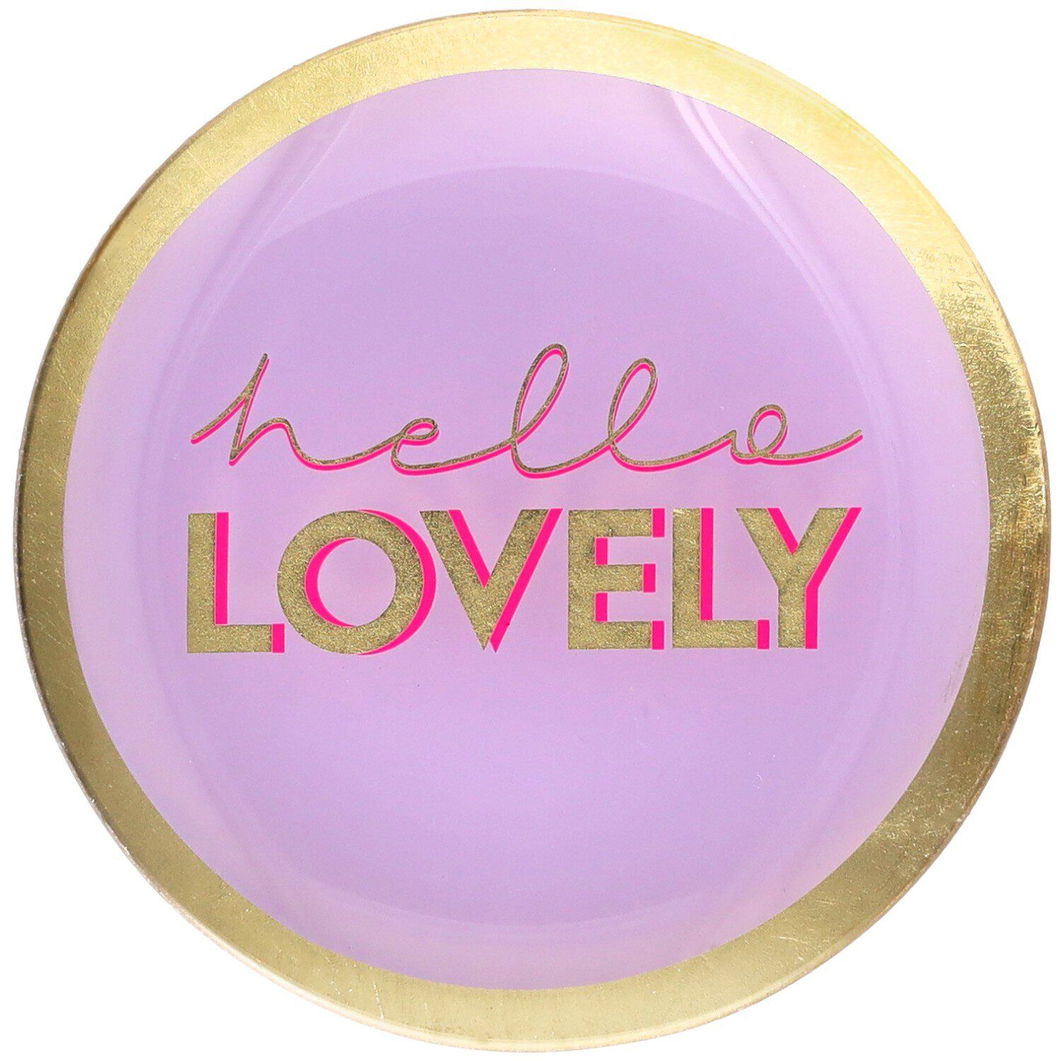 Love Plates, Glasteller M, Motiv: Hello lovely, rund, lila, D.  ca. 13 cm