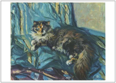 Postkarte Maria Slavona " Angorakatze, c. 1906/09" Kunst 