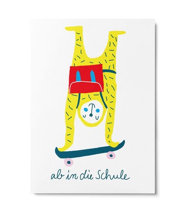 Postkarte "ab in die Schule" von Annika Kelm, Unter Pinien  
