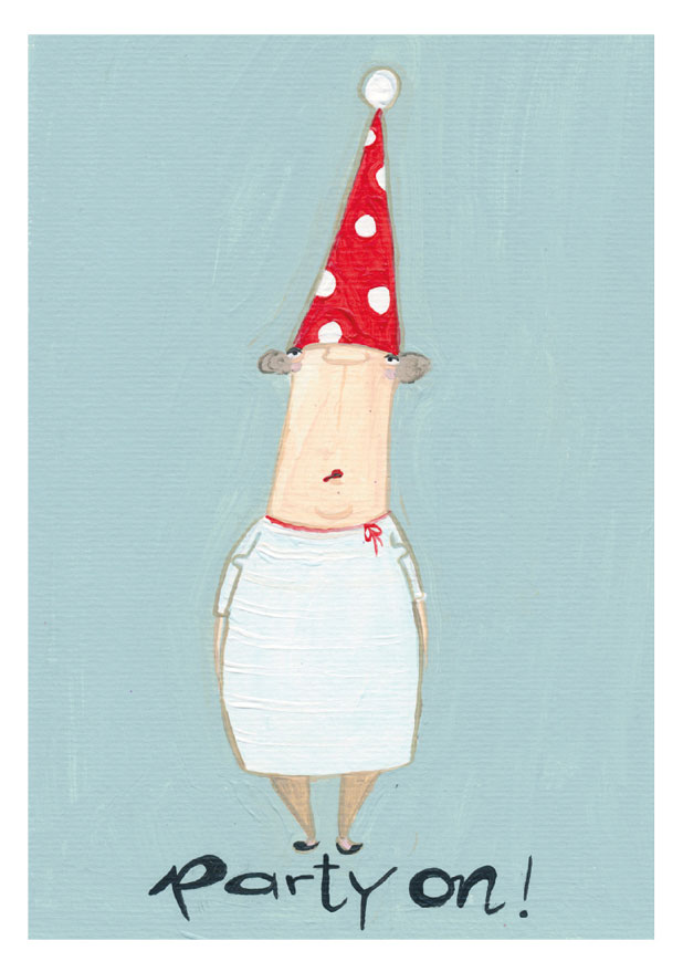 Postkarte kittiekatstudio "party on!" von kittiekatstudio , Geburtstag