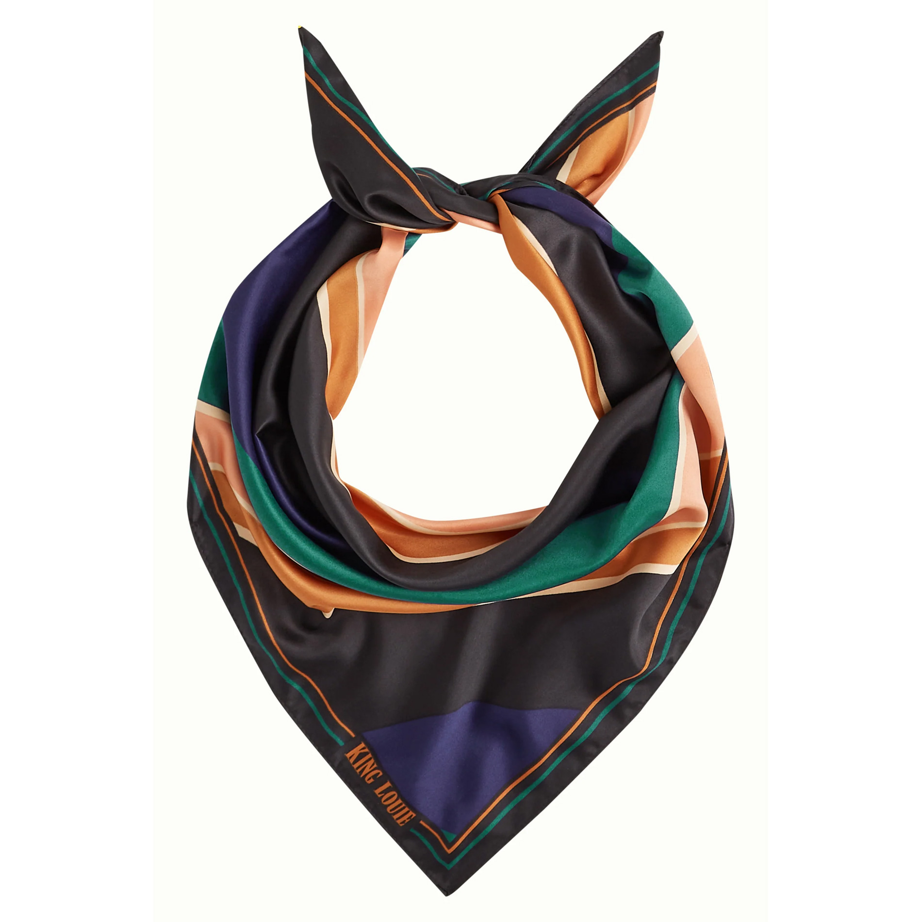 King Louie Tuch Satin Scarf Razzle, Farbe Evening Blue - Scarfs