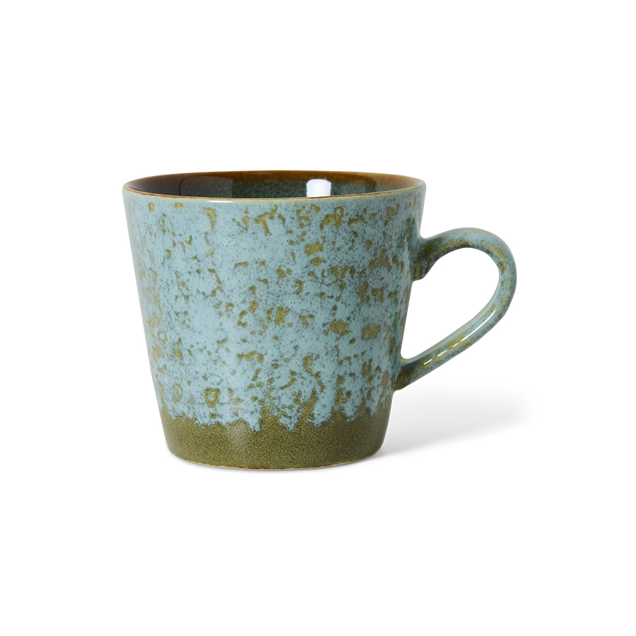HKliving 70's Cappuccino-Becher, VERDIGRIS, Siebziger Jahre Geschirr, Keramik, Tasse