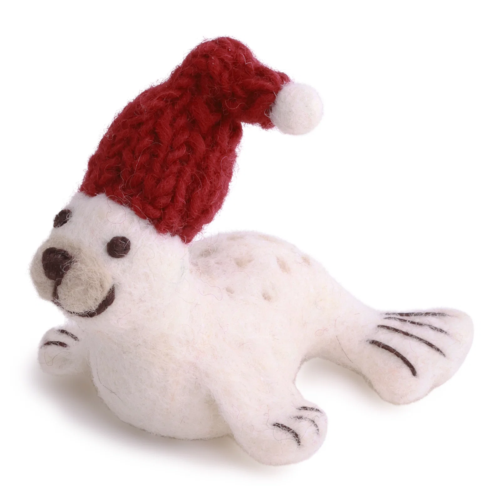Gry & Sif Filz Seehund mit roter Mütze, Seal w/Red Hat, ca. 11 cm