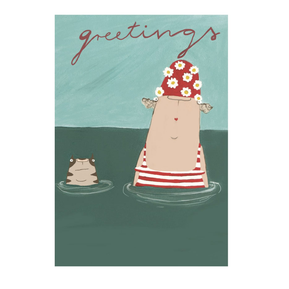 Postkarte kittiekatstudio "greetings" von kittiekatstudio