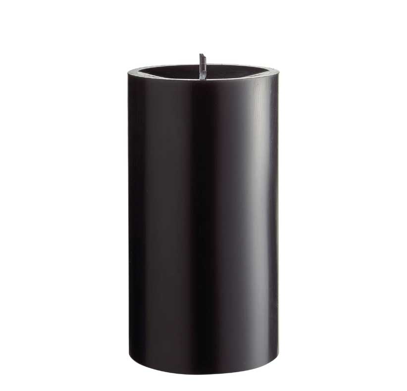 Engels Kerzen, Gegossene Stumpenkerze, D. 8 cm x 15 cm, Farbe: Schwarz