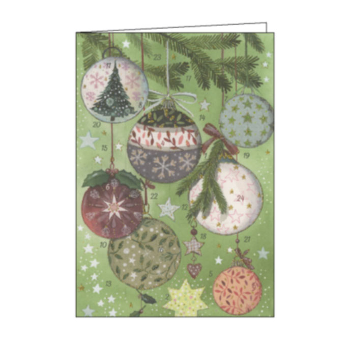 Adventskalender Doppelkarte "Christbaumkugeln"    