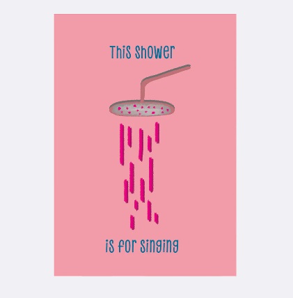 YAY Card Postkarte NEON Shower for singing