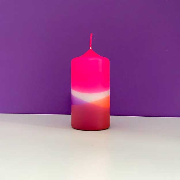 Dip Dye Kerze Neon * April Shower   von Pink Stories , ca. 120 x 60 mm