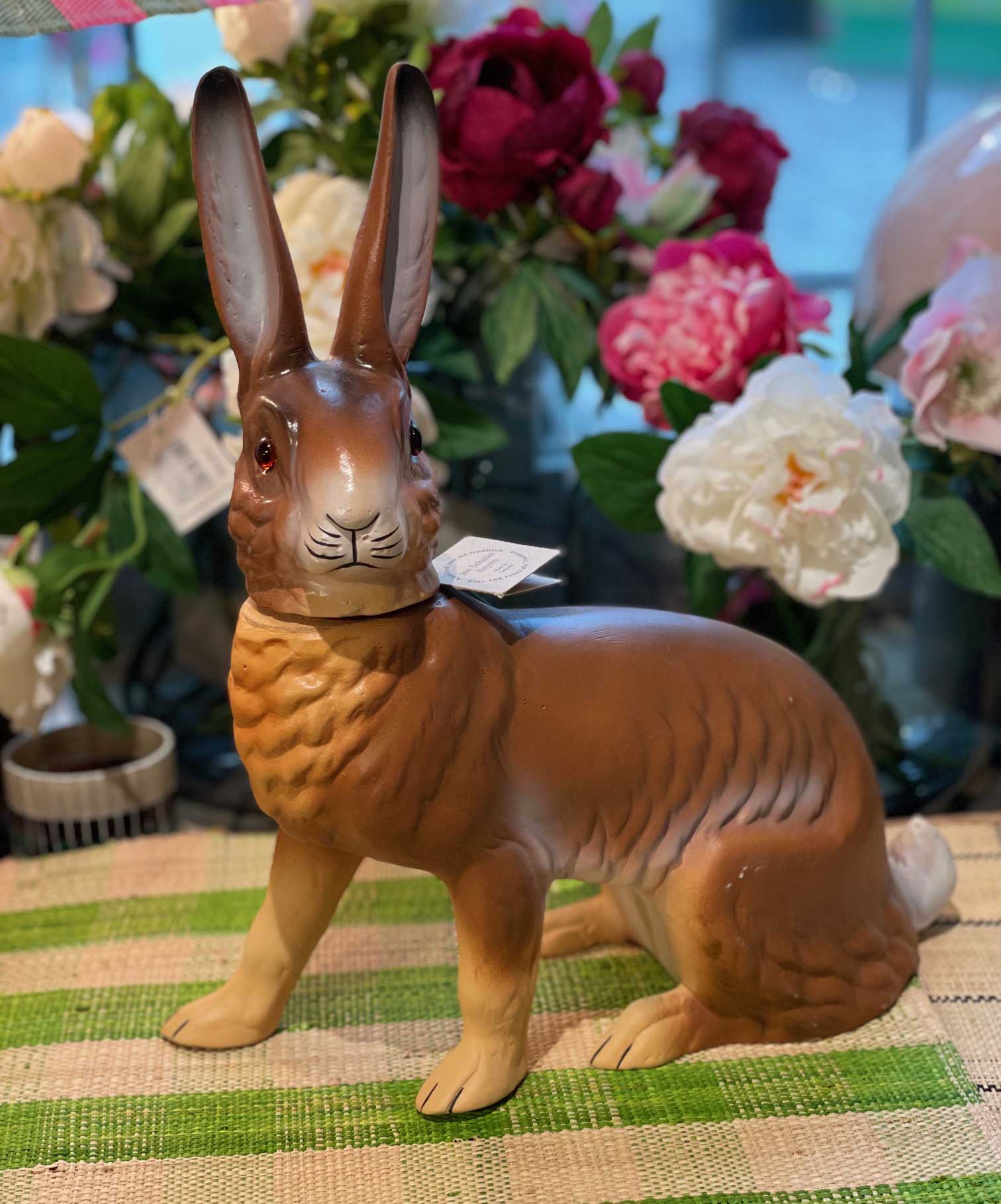 Ino Schaller Hase XL sitzend hellbraun , Nostalgie Osterhase von Ino Schaller , Ostern, ca.  35 cm