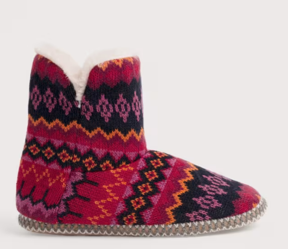 % SEASALT CORNWALL Snooze Slipper Booties Frabe Windward Carmine Multi, Größe M/L