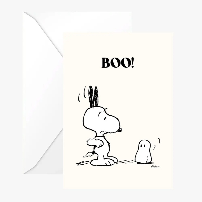 The Peanuts Doppelkarte Snoopy "BOO !" + Umschlag + Aufkleber von The Peanuts , Halloween