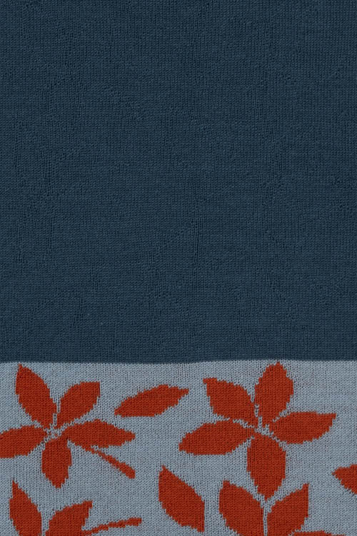 McKernan Schal "LIOBA" BURNISH,  ca. 33 x 175 cm , 100% Feine Wolle, Blau-Rostrot