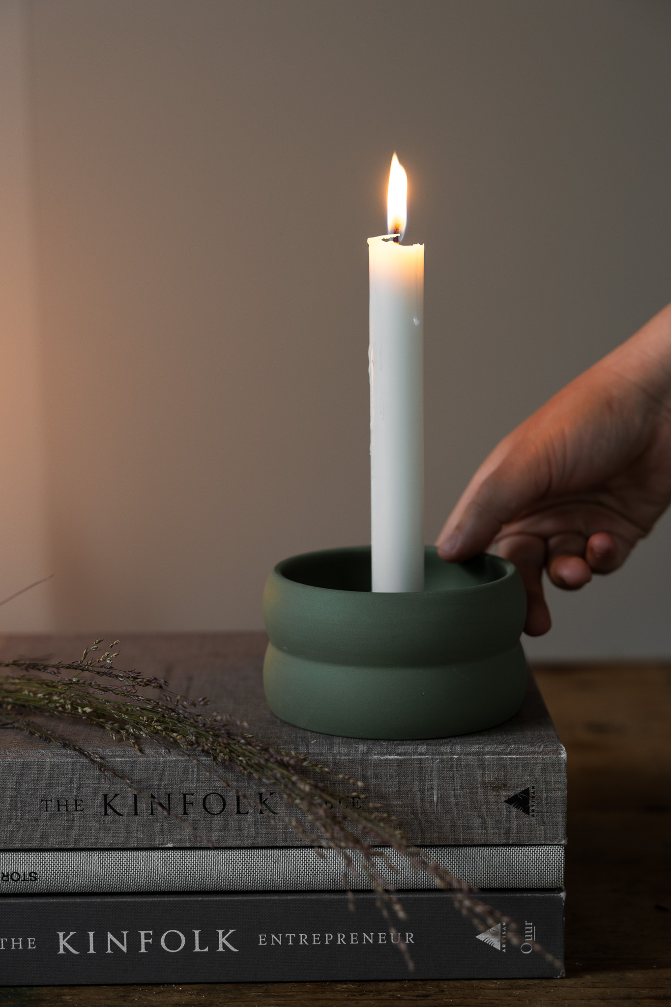 Storefactory BOLMEN Kerzenhalter, Mini green candlestick, ca. 11 × 11 × 6 cm