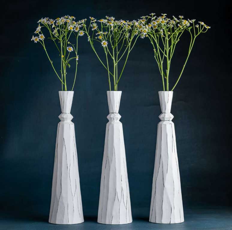 KLATT OBJECTS CALIX S weiß // Vase/Kerzenständer , Höhe ca. 30 cm 