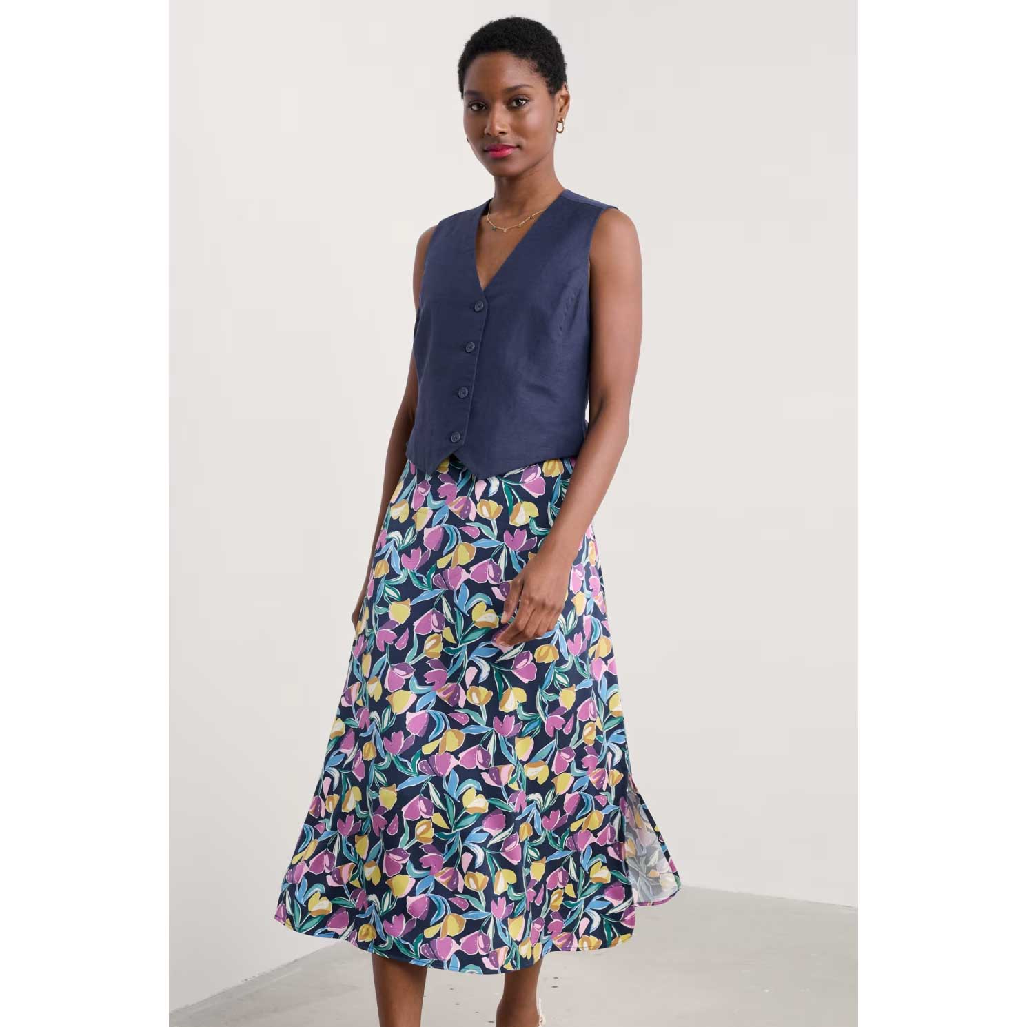 % SEASALT CORNWALL Leinenweste Erica, Erica Linen Blend Waistcoat von Seasalt Cornwall  , Dunkelblau %