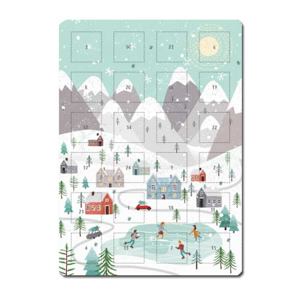 Adventskalender Karte A5 zum Aufstellen "Winterlandschaft"