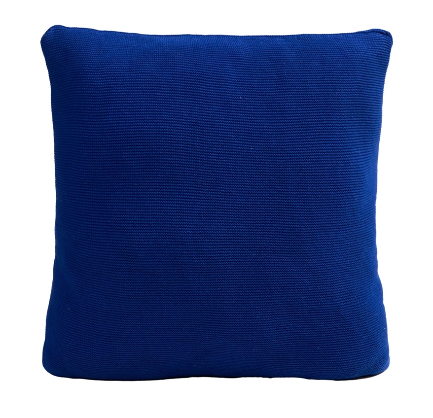 Kissen Baumwollstrick, knitted cotton pillow - royal blue, ca. 50 x 50 cm